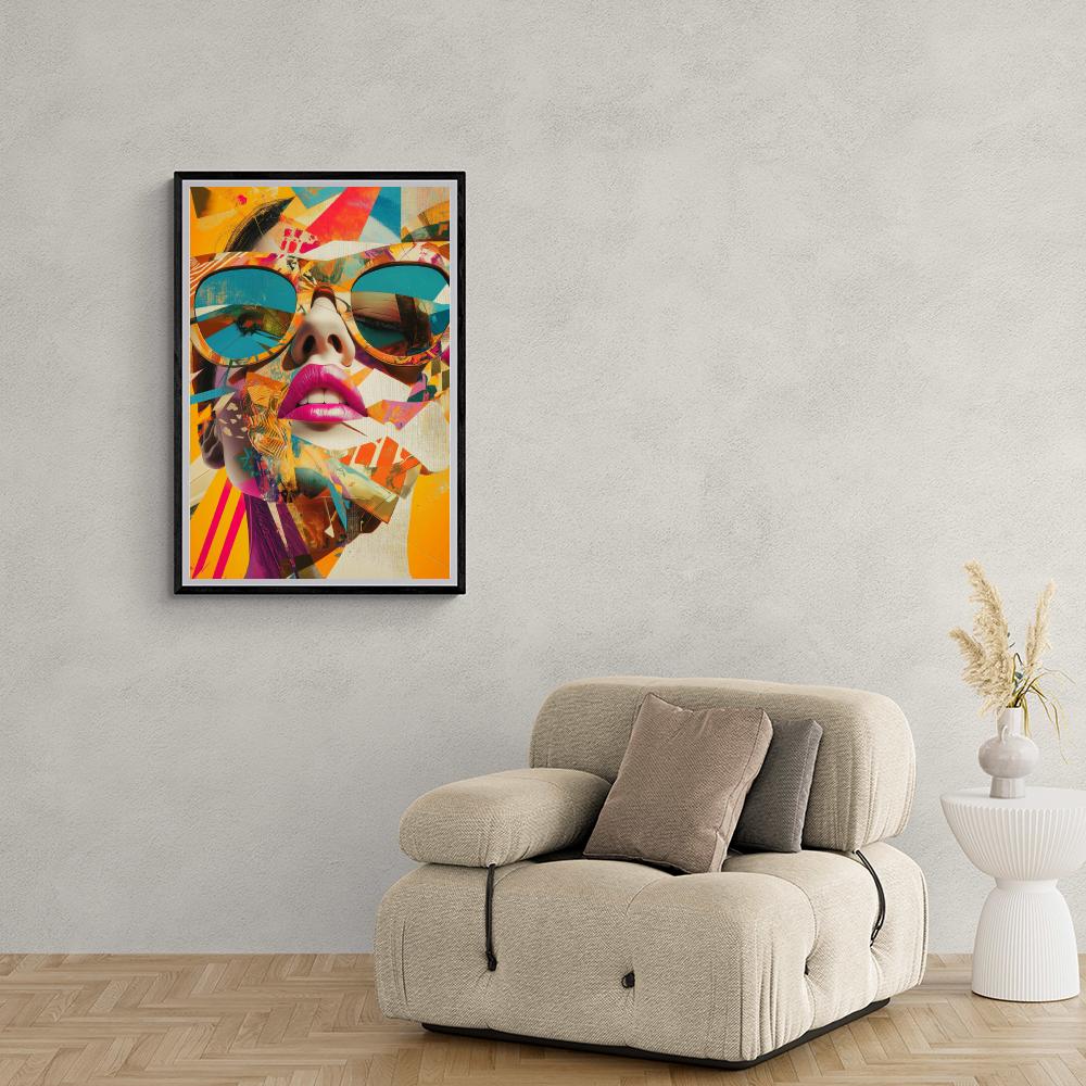 Femme Collage dans un intérieur
