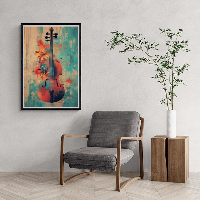Violoncelle Fleurs dans un intérieur