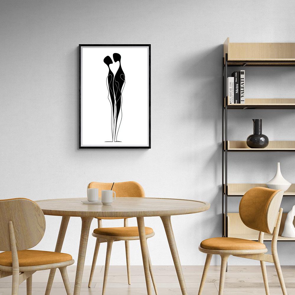 Couple Art Linéaire dans un intérieur