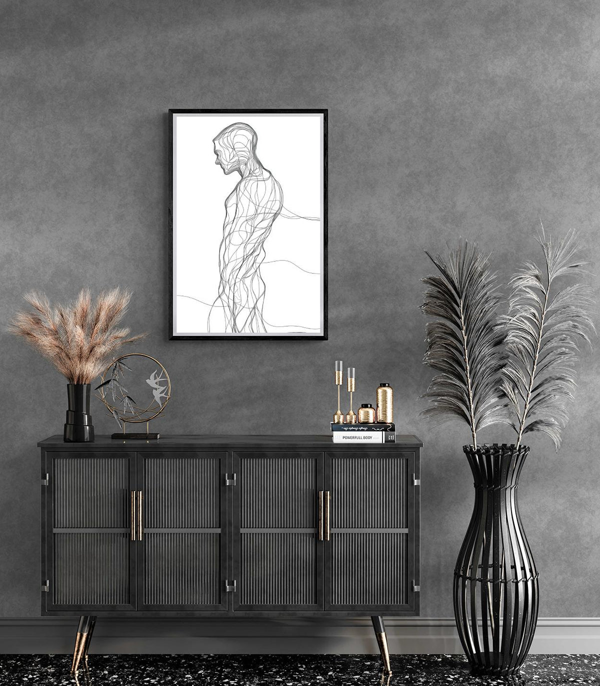 Man Minimalistisch dans un intérieur
