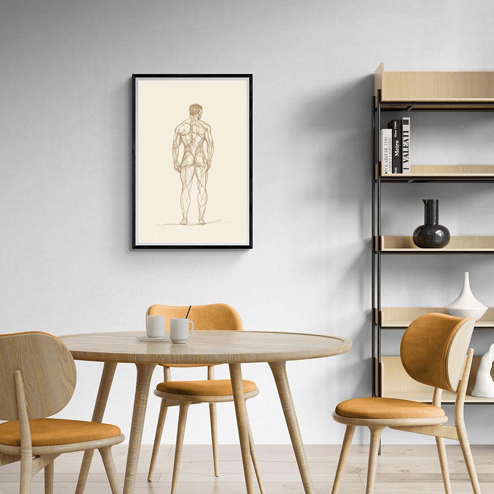 Man Lijnkunst dans un intérieur