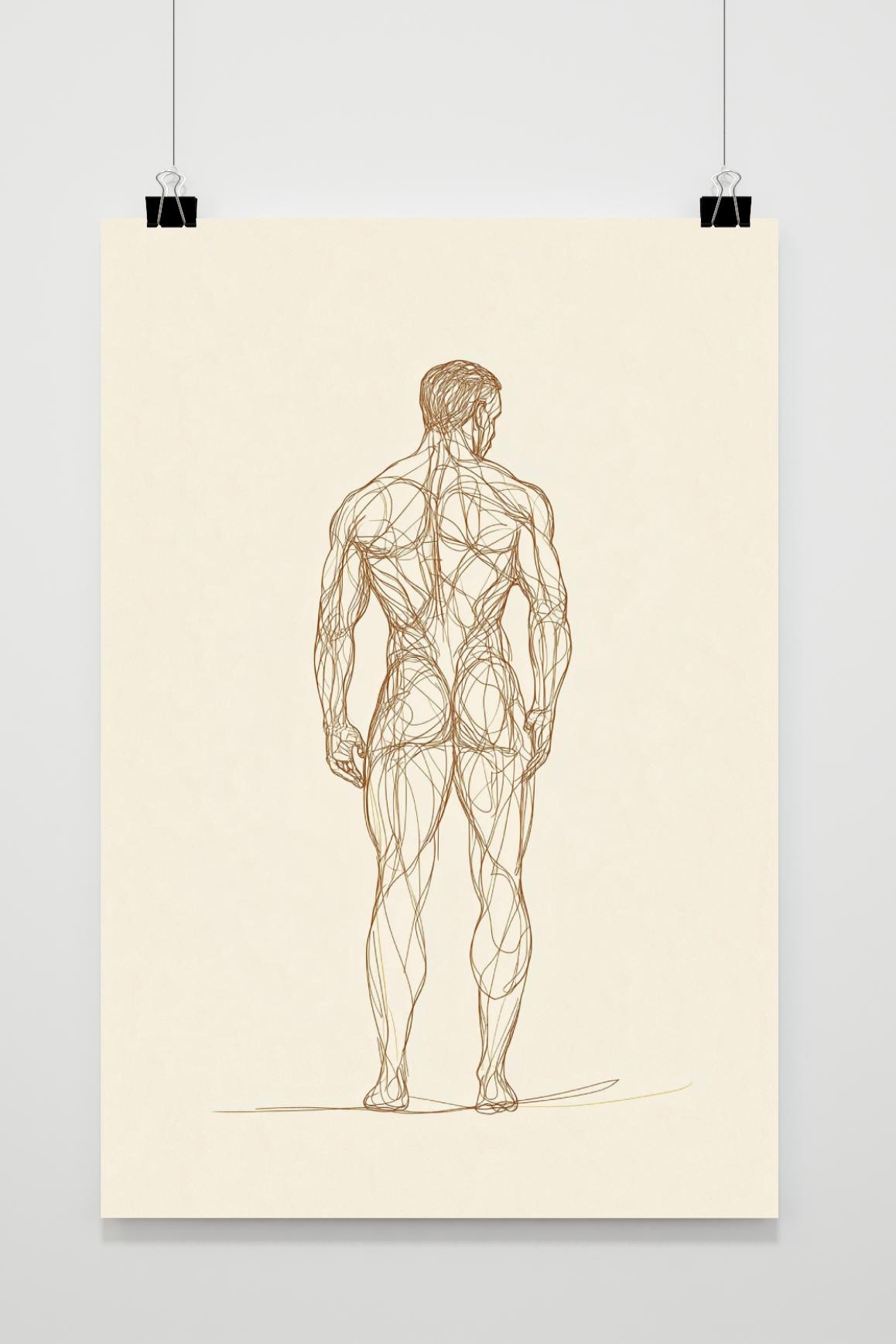 Affiche Man Lijnkunst de 25 Artstreet