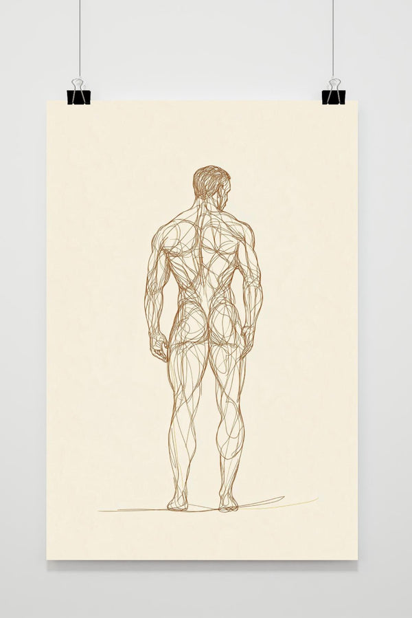 Póster Arte de líneas masculino
