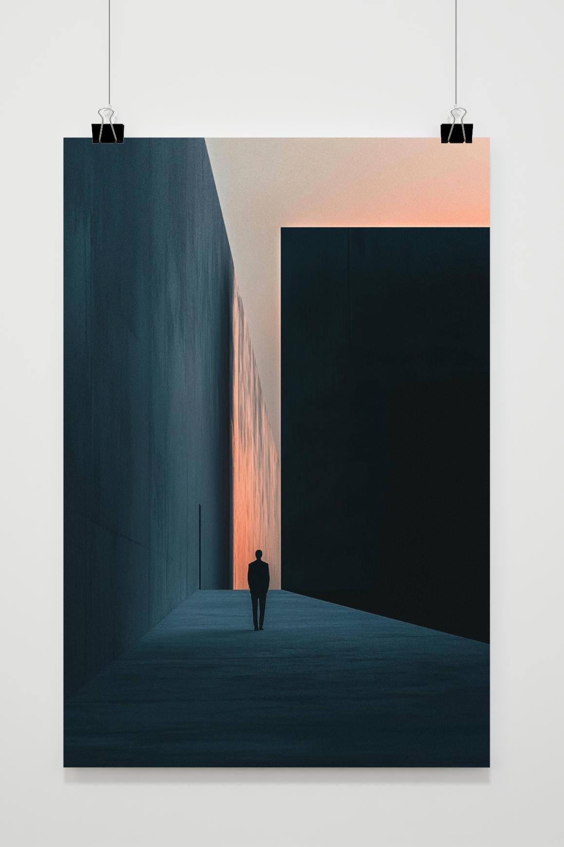 Póster Hombre en la Pared de 25 Artstreet