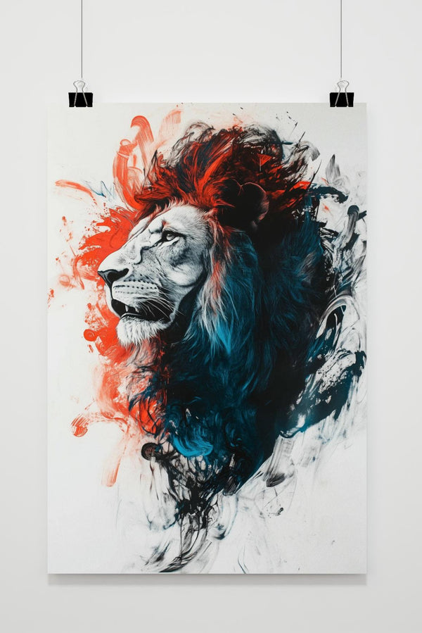 Leeuw Zijaanzicht poster