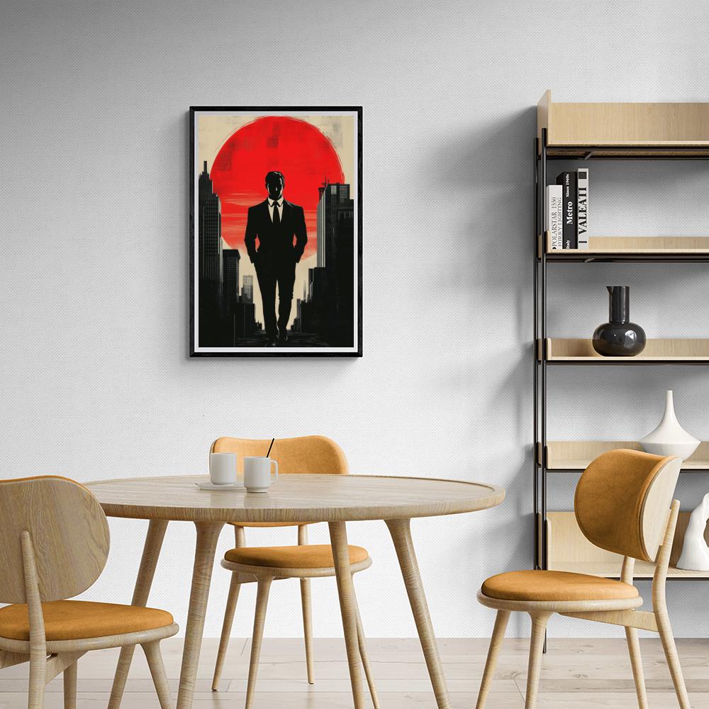 Hombre Luna Roja en un interior