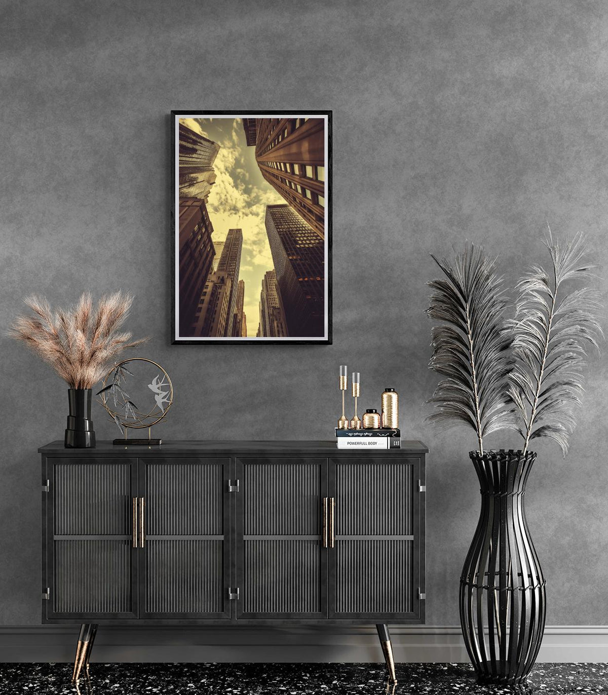 Gratte-ciels Vintage dans un intérieur