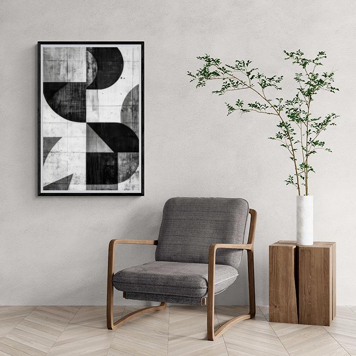 Géométrique Noir et Blanc dans un intérieur