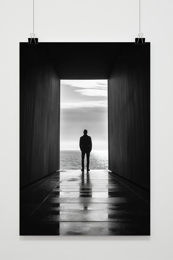Póster Silueta en el Umbral