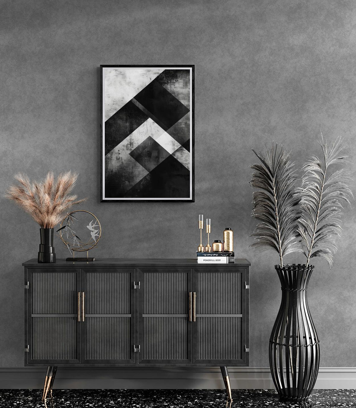 Abstrait Noir et Blanc dans un intérieur