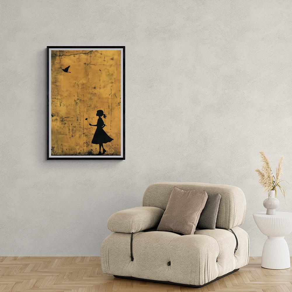 Banksy Fille dans un intérieur