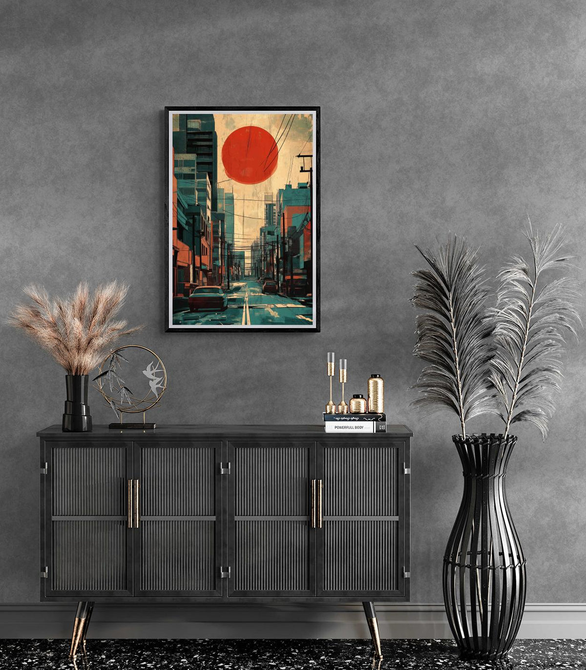 Soleil Rouge Urbain dans un intérieur