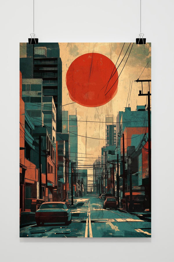 Affiche Soleil Rouge Urbain