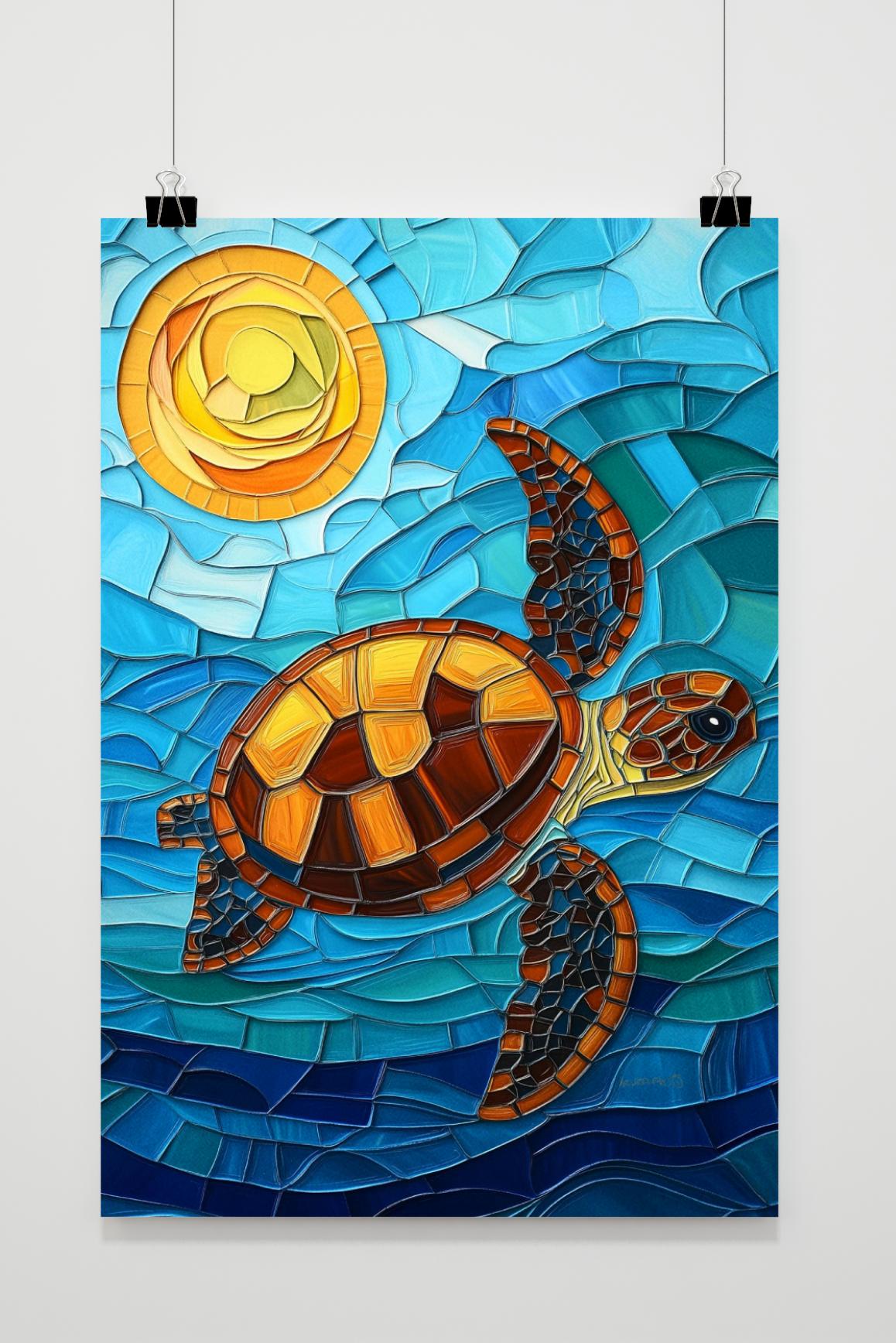 Póster Tortuga Mosaico de 25 Artstreet