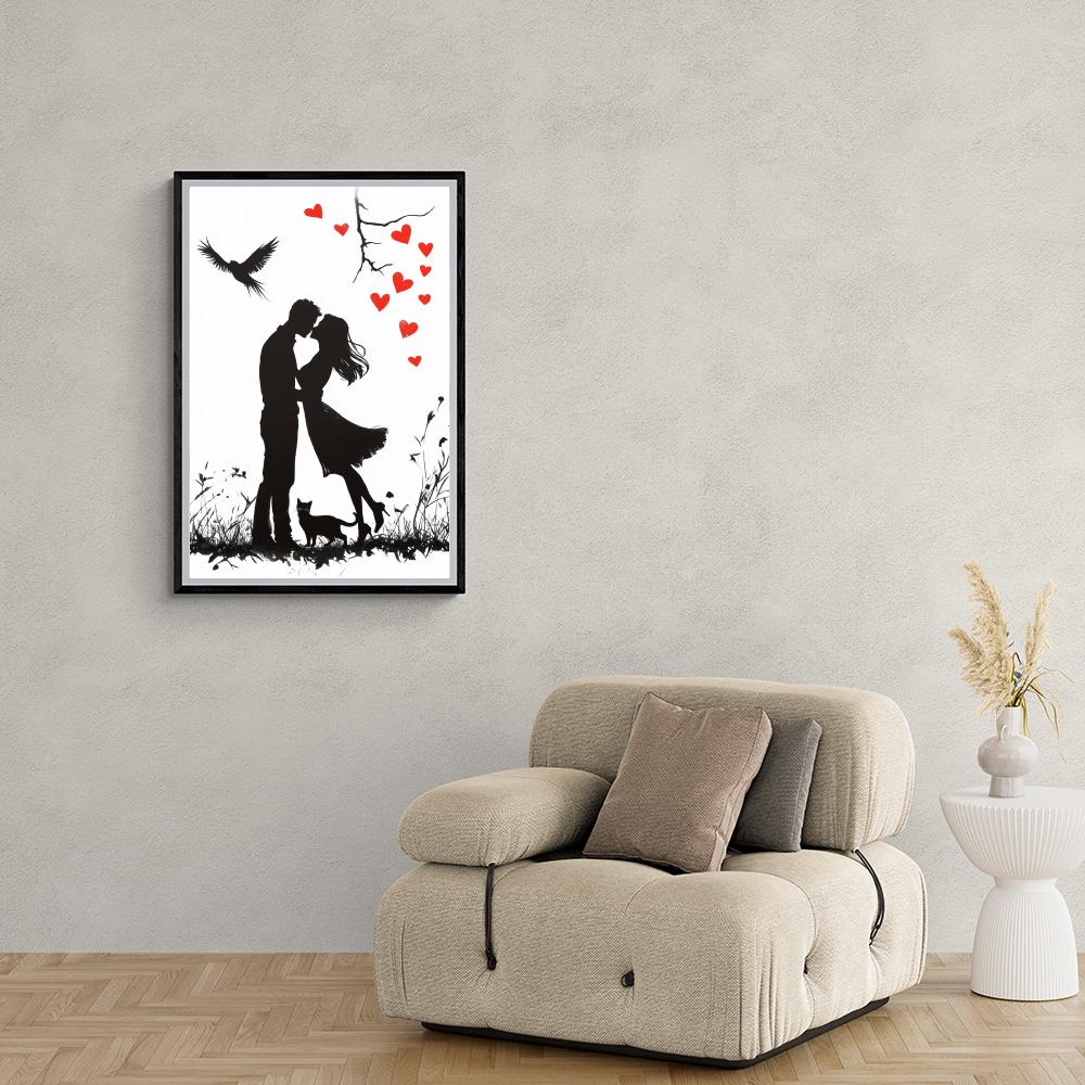 Couple Baiser dans un intérieur
