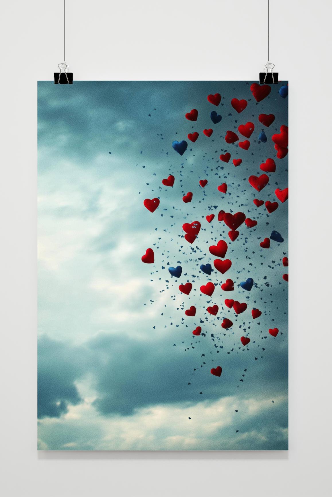 Affiche Ciel de Cœurs de 25 Artstreet