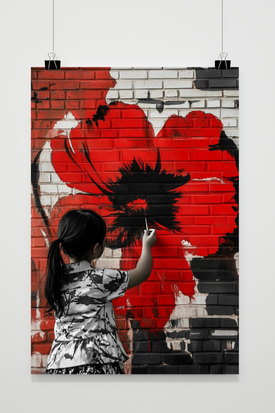 Affiche Meisje Muurkunst de 25 Artstreet