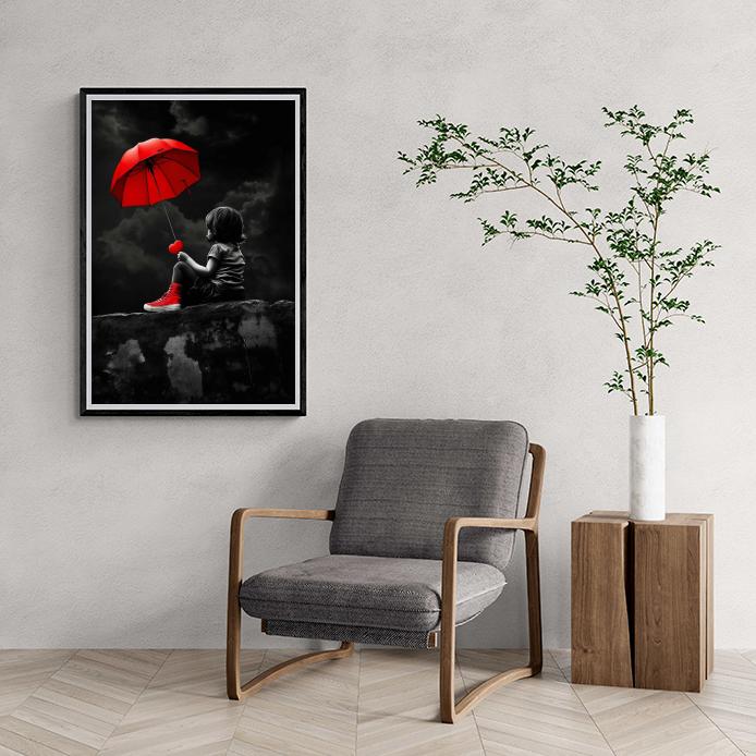 Parapluie Banksy dans un intérieur
