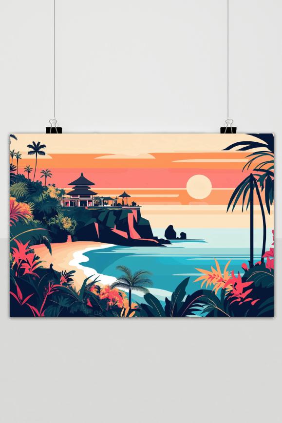 Póster Templo de Bali de 25 Artstreet