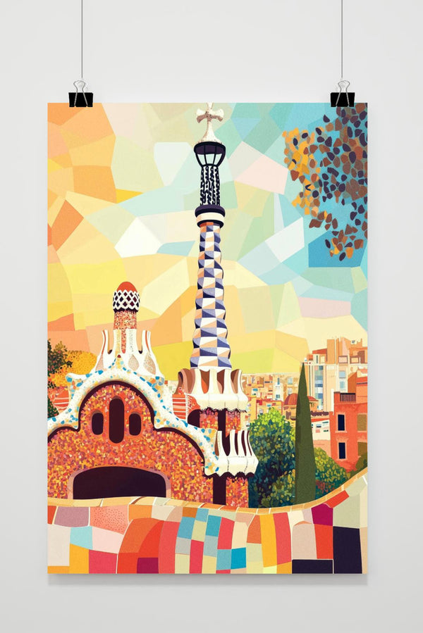 Póster Park Güell Pop Art