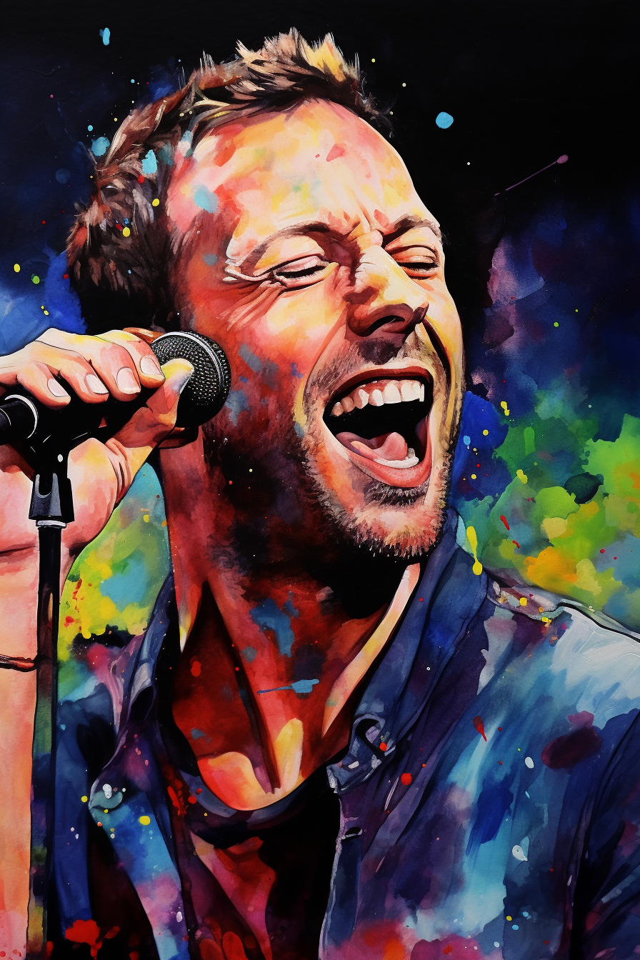 Chris Martin Coldplay en un interior