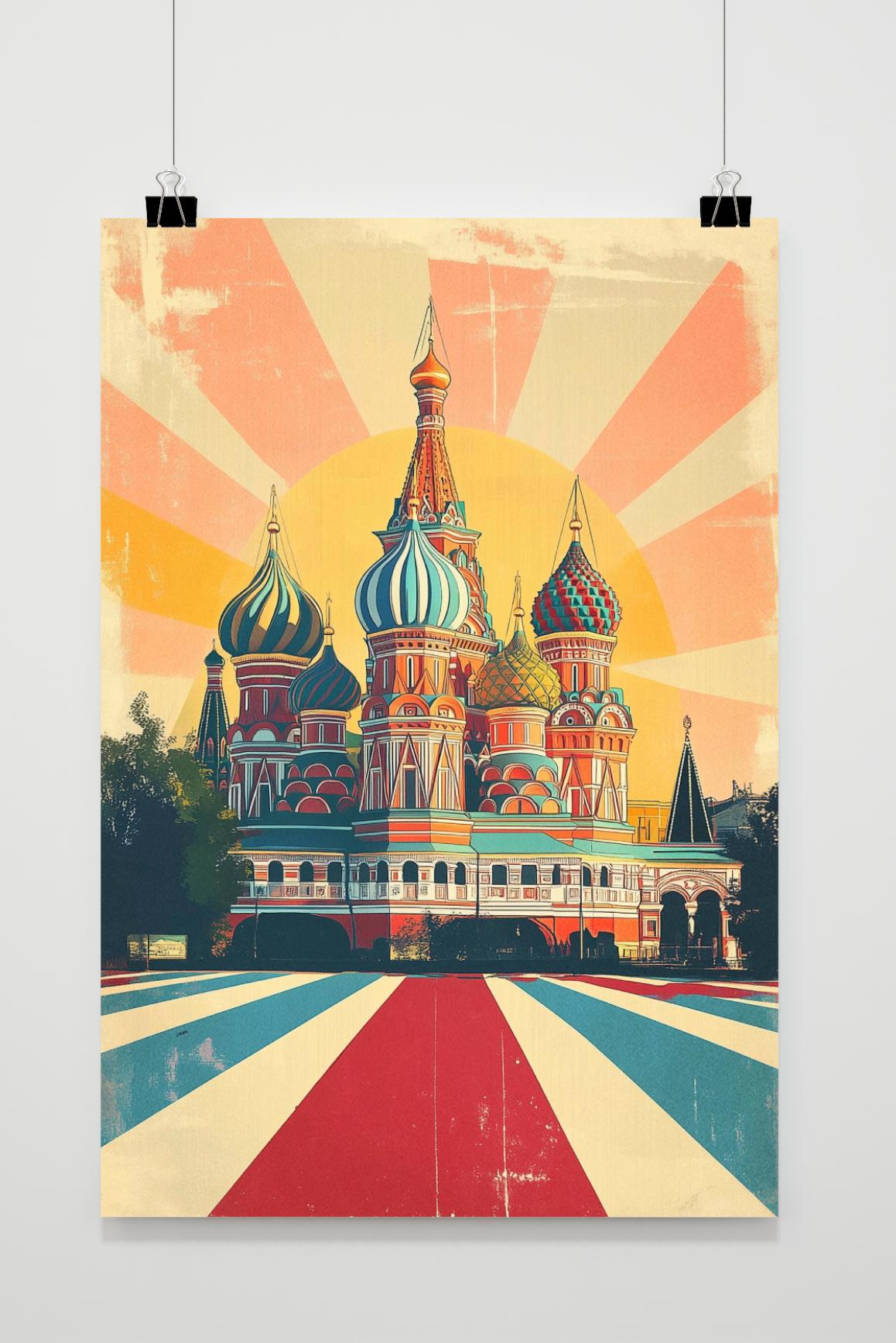 Affiche Moskou Kathedraal de 25 Artstreet