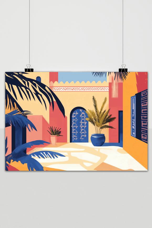 Póster Marruecos Marrakech