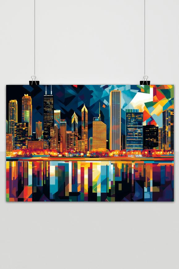Póster Chicago Pop Art