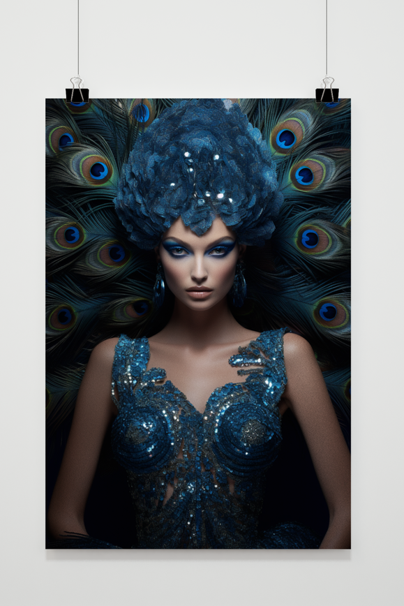 Póster Mujer Pavo Real de 25 Artstreet