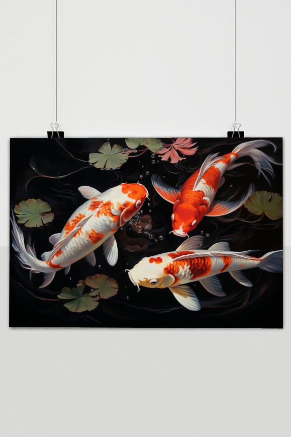 Affiche Carpes Koï de 25 Artstreet