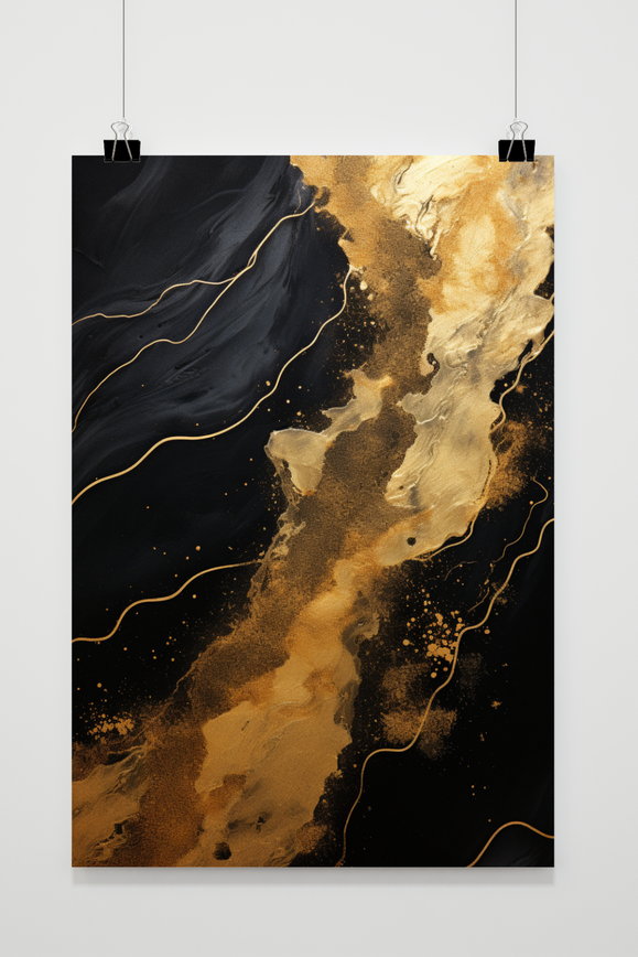 Gold Schwarz Poster