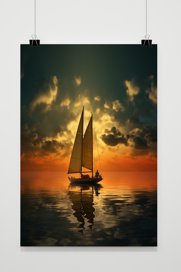 Zeilboot Zon poster