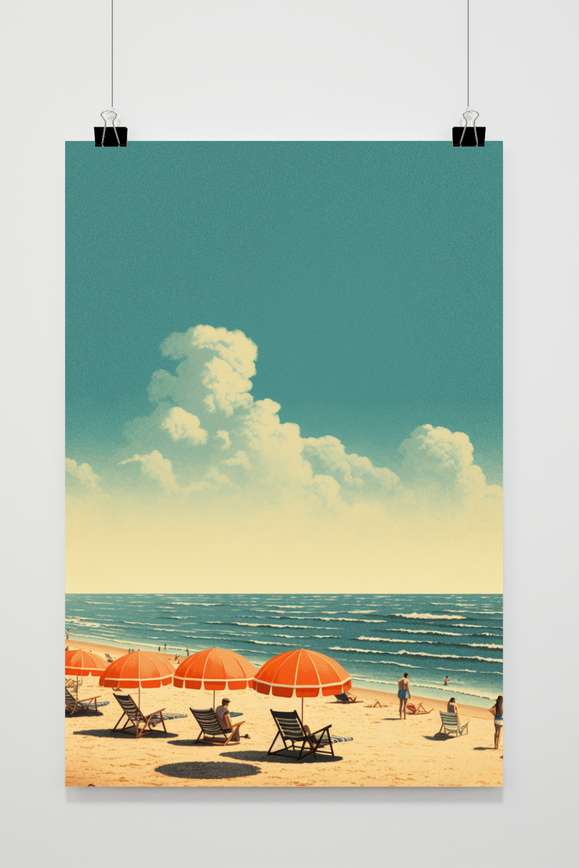 Póster Strand Vintage