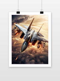Straaljager poster met witte rand