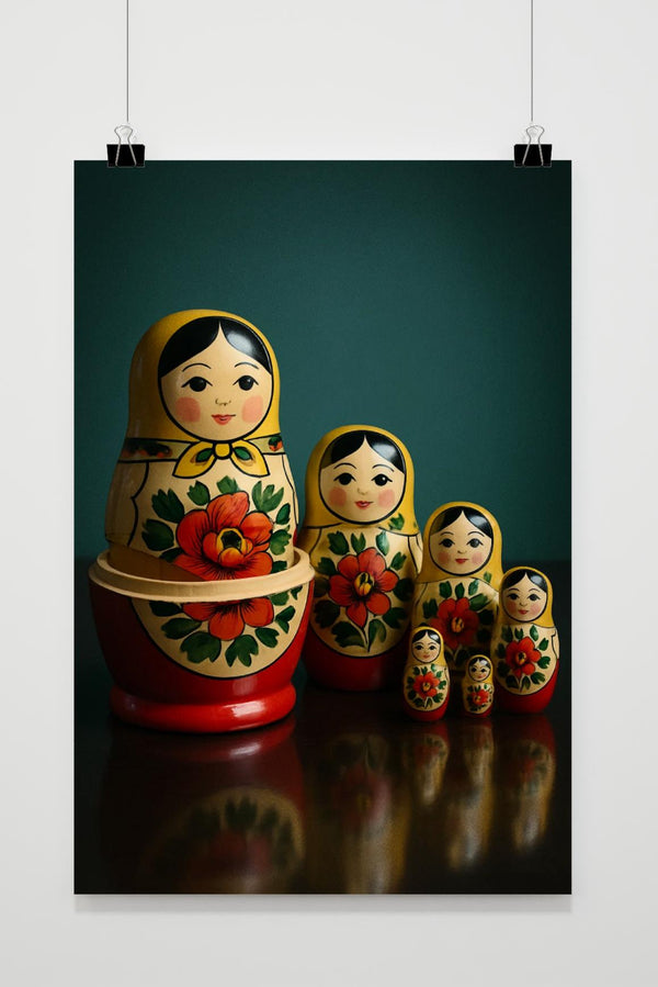 Matryoshka Dolls Traditional Toy Russian Craft Poster