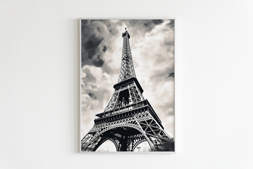 Eiffel Tower Black White