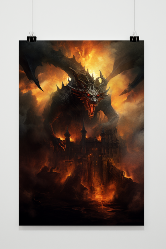 Draak Op Kasteel poster