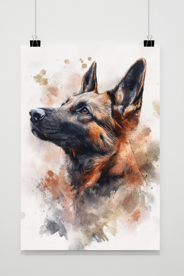 German Shepherd Aquarel Poster