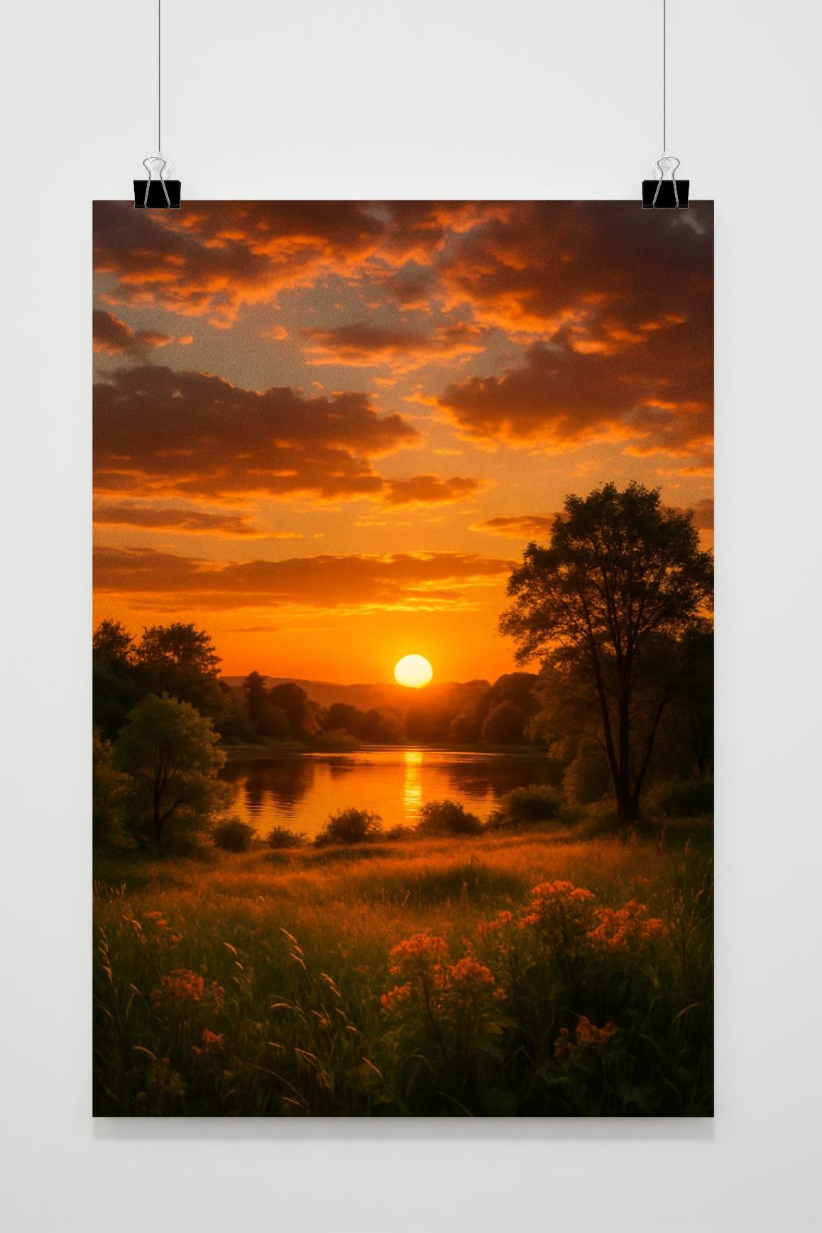 Sunset Nature Landscape Poster von 25 Artstreet