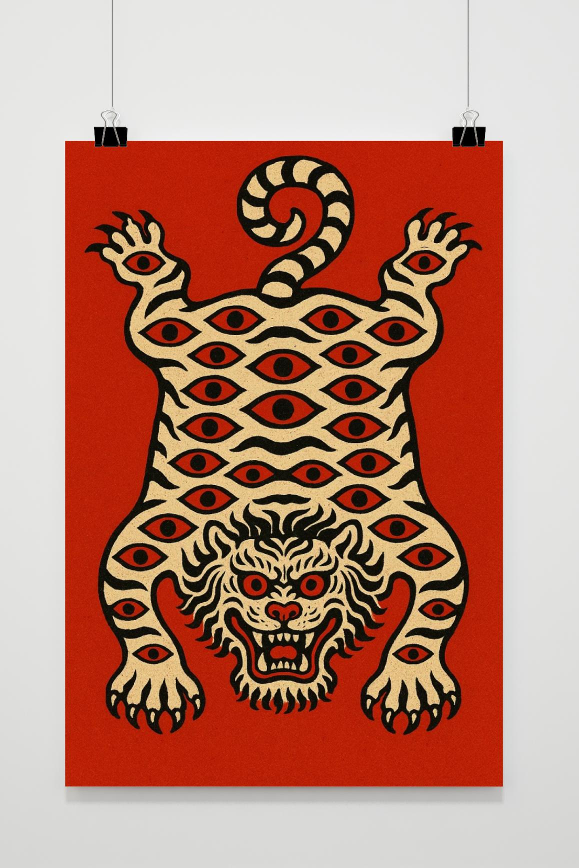 Tiger Traditional Art im Interieur