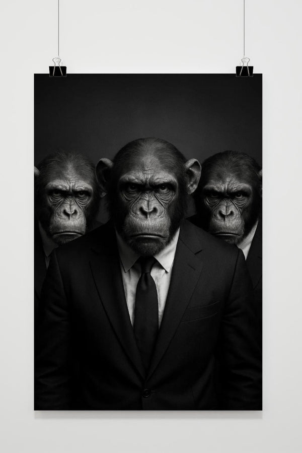 Ape Suit Black &amp; White poster