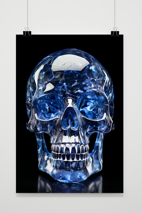Blauw Doodshoofd poster
