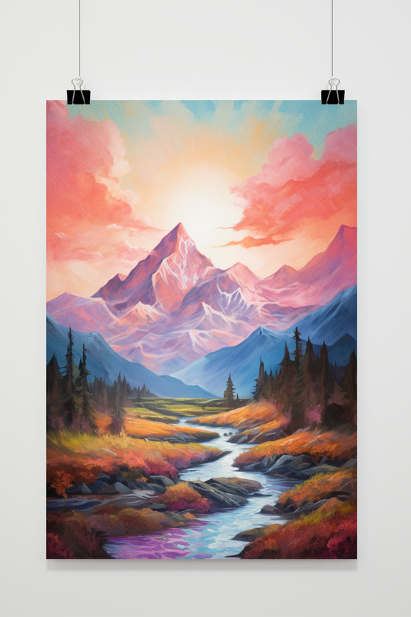Affiche Paysage de montagne