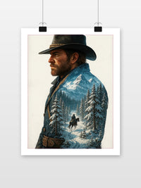 Arthur Morgan Red Dead Redemption 2 poster met witte rand