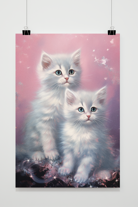 Póster Gatitos Rosas de 25 Artstreet