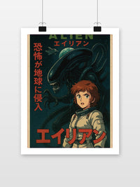 Alien Manga poster met witte rand