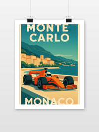 Monte Carlo Monaco F1 poster met witte rand