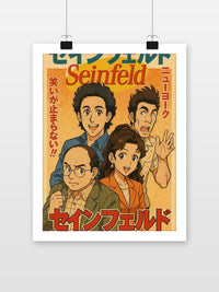 Seinfeld Sitcom Manga poster met witte rand