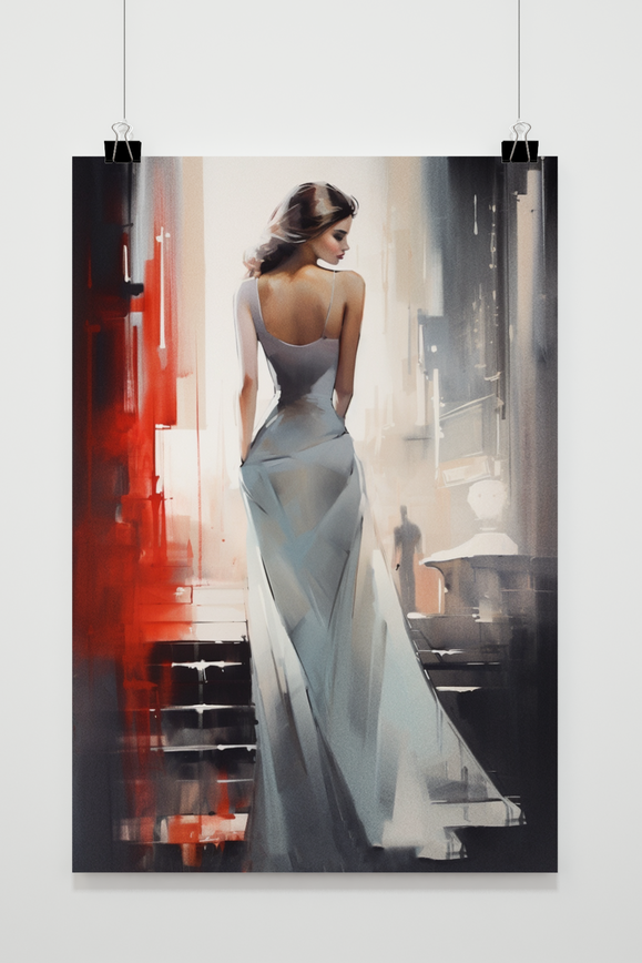 Póster Novia Con Vestido de 25 Artstreet