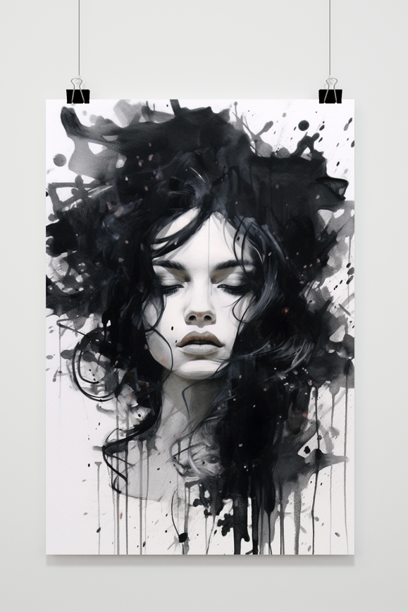 Póster Mujer Blanco y Negro de 25 Artstreet